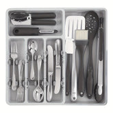 Expandable Bamboo Cutlery Drawer Organizer Tray